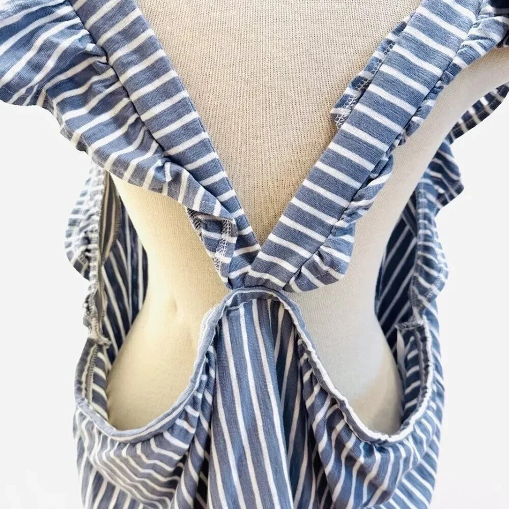 NWT LAUREN CONRAD Women Sleeveless Pullover Square Neck Striped Blue Shirt Sz 2X - Picture 7 of 15